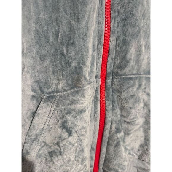 Sundry Zip Up Hoodie Velour Light Blue W/ Red Zipper Size 1 Small - Picture 5 of 13